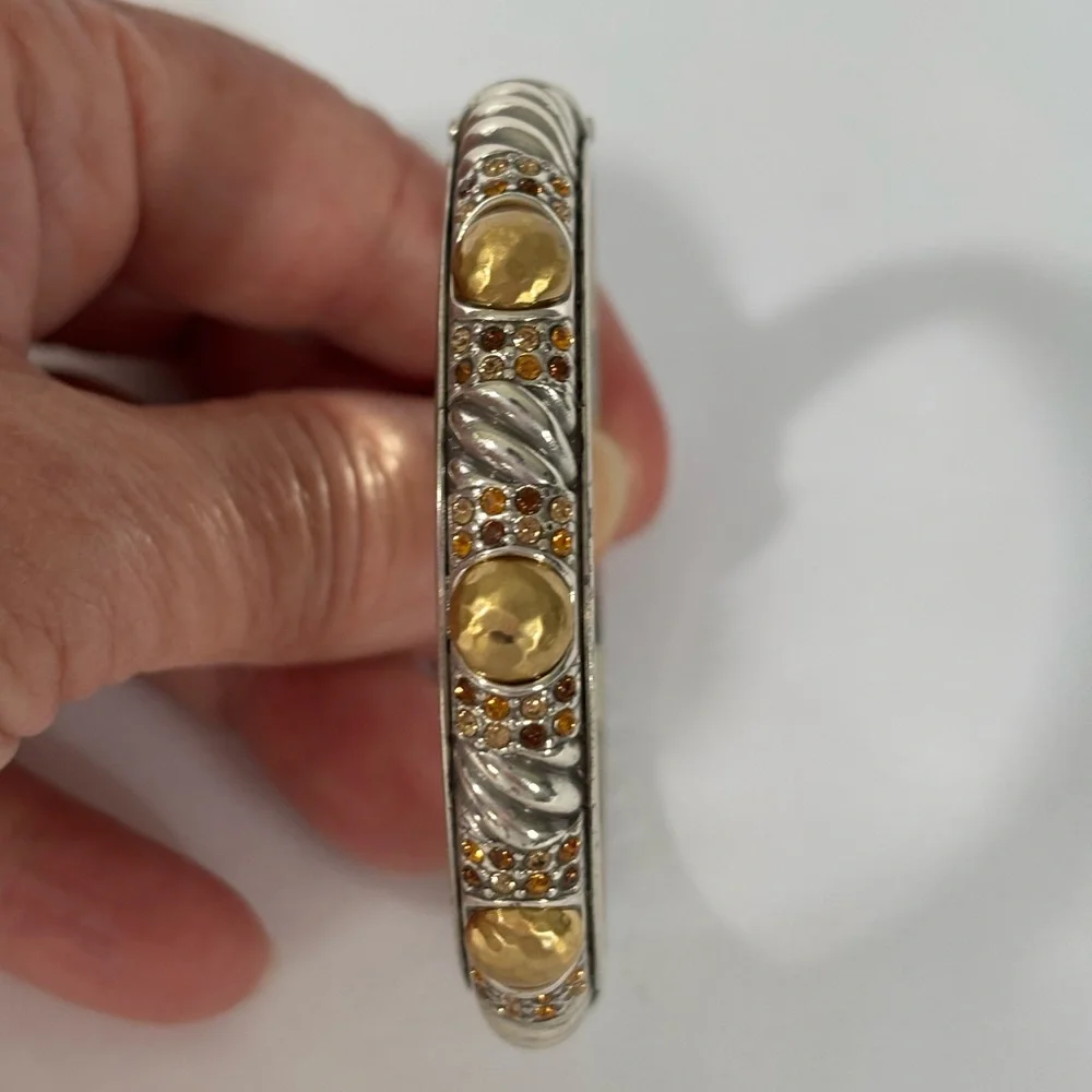 Brighton Vintage Gold plate |Silver Plate Gold Magic Bangle Bracelet - Picture 2 of 5
